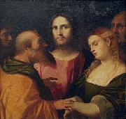 Christ and the Adulteress Palma il Vecchio